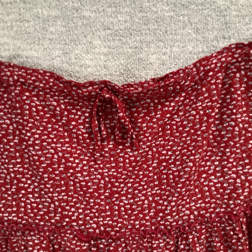Brandy Melville Drawstring Ditsy Floral Mini Skirt Sz. M - Picture 3 of 5